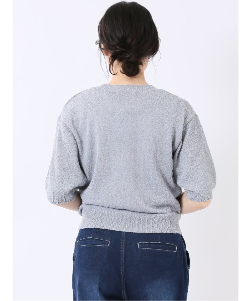 m.f.editorial（エムエフエディトリアル）の「【ストレッチ ハンドウォッシャブル】m.f.エディトリアル レディース ループヤーン クルー 半袖 サマーニット プルオーバー（ニット/セーター・レディース・ブラック/ブルー/ベージュ・FREE）」の19枚目の写真
