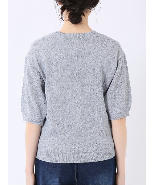 m.f.editorial（エムエフエディトリアル）の「【ストレッチ ハンドウォッシャブル】m.f.エディトリアル レディース ループヤーン クルー 半袖 サマーニット プルオーバー（ニット/セーター・レディース・ブラック/ブルー/ベージュ・FREE）」の14枚目の写真