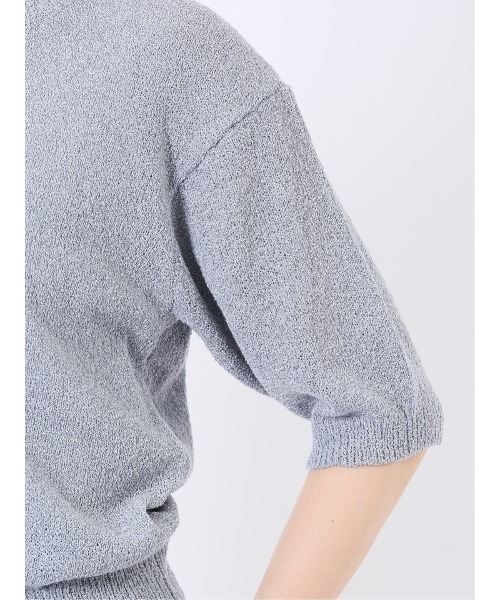m.f.editorial（エムエフエディトリアル）の「【ストレッチ ハンドウォッシャブル】m.f.エディトリアル レディース ループヤーン クルー 半袖 サマーニット プルオーバー（ニット/セーター・レディース・ブラック/ブルー/ベージュ・FREE）」の12枚目の写真