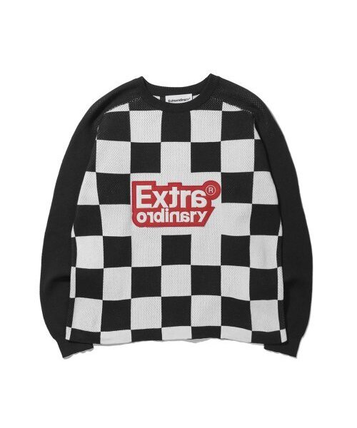 CHECKBOARD SWEATER — свитер в шахматную клетку, черный