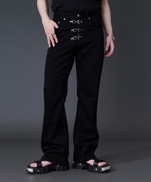 ファイヤーマンバックルフレアパンツ（スラックス）｜Ellno Loset