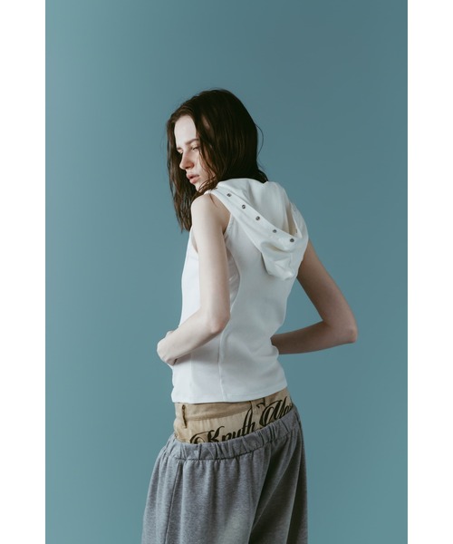 Knuth Marf（クヌースマーフ）の「snap-button hoodie（タンクトップ・レディース・ホワイト/チャコール/ネイビー・FREE）」の9枚目の写真