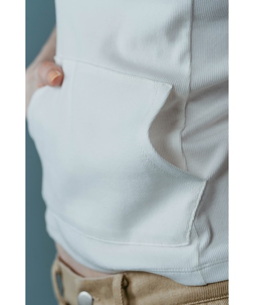 Knuth Marf（クヌースマーフ）の「snap-button hoodie（タンクトップ・レディース・ホワイト/チャコール/ネイビー・FREE）」の14枚目の写真