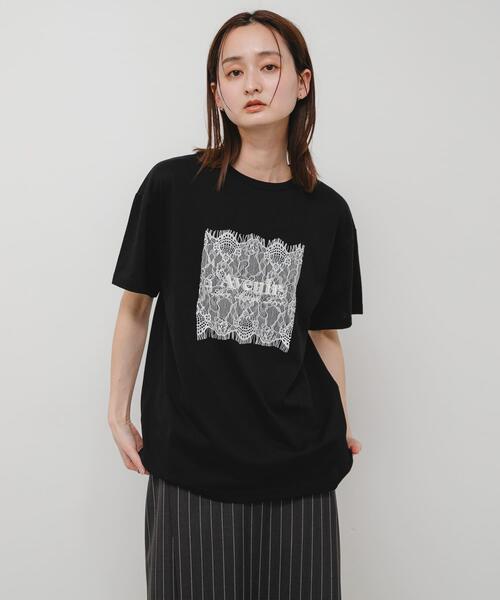 SENSE OF PLACE by URBAN RESEARCH(センスオブプレイスバイアーバンリサーチ)の「レースロゴTシャツ(Tシャツ/カットソー・レディース・ブラック/オフホワイト/チャコールグレー・ONE)」の12枚目の写真