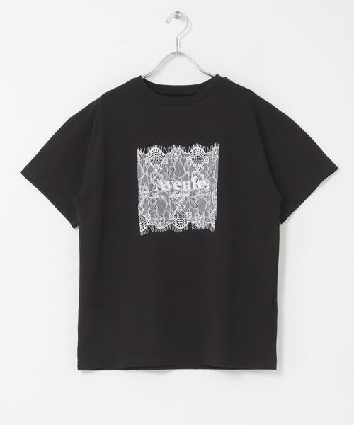 SENSE OF PLACE by URBAN RESEARCH(センスオブプレイスバイアーバンリサーチ)の「レースロゴTシャツ(Tシャツ/カットソー・レディース・ブラック/オフホワイト/チャコールグレー・ONE)」の17枚目の写真