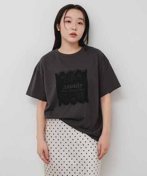 SENSE OF PLACE by URBAN RESEARCH(センスオブプレイスバイアーバンリサーチ)の「レースロゴTシャツ(Tシャツ/カットソー・レディース・ブラック/オフホワイト/チャコールグレー・ONE)」の20枚目の写真
