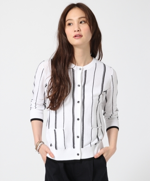 GLOBAL WORK(グローバルワーク)の「12ゲージコットンクルーカーディガン長袖/708510(カーディガン/ボレロ・レディース・ライトイエロー/ライトグレー/ライトピンク/カーキ/その他/ネイビー/ホワイト・SMALL/LARGE/MEDIUM)」の7枚目の写真