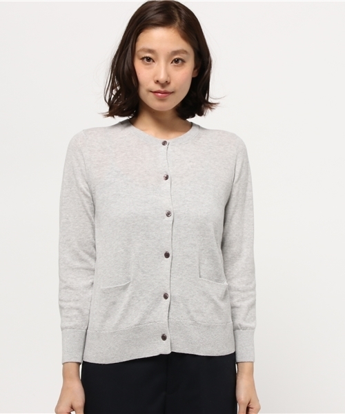 GLOBAL WORK(グローバルワーク)の「12ゲージコットンクルーカーディガン長袖/708510(カーディガン/ボレロ・レディース・ライトイエロー/ライトグレー/ライトピンク/カーキ/その他/ネイビー/ホワイト・SMALL/LARGE/MEDIUM)」の8枚目の写真