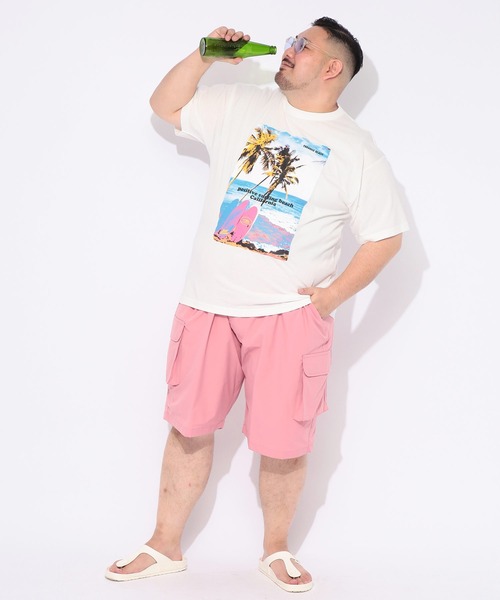 B&T CLUB(ビーティークラブ)の「Tシャツ 半袖 メンズ 大きいサイズ サーフフォト クルーネック カットソー B&T CLUB (ビーアンドティークラブ)(Tシャツ/カットソー・メンズ・ホワイト/ベージュ・X1(3L~4L)/X2(4L~5L)/X3(6L~7L))」の9枚目の写真