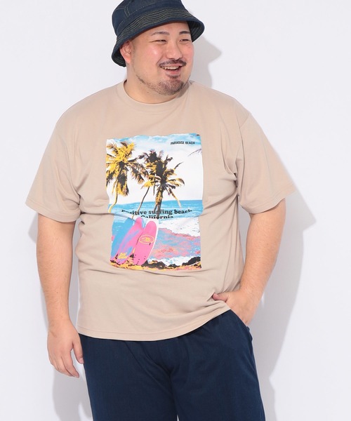 B&T CLUB(ビーティークラブ)の「Tシャツ 半袖 メンズ 大きいサイズ サーフフォト クルーネック カットソー B&T CLUB (ビーアンドティークラブ)(Tシャツ/カットソー・メンズ・ホワイト/ベージュ・X1(3L~4L)/X2(4L~5L)/X3(6L~7L))」の10枚目の写真
