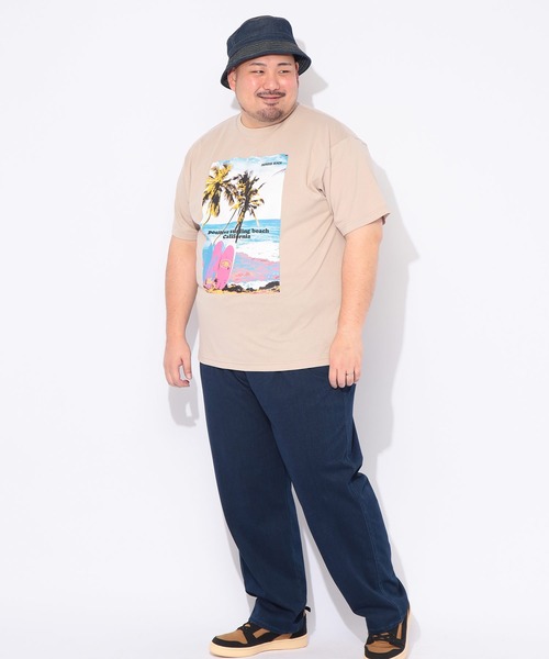 B&T CLUB(ビーティークラブ)の「Tシャツ 半袖 メンズ 大きいサイズ サーフフォト クルーネック カットソー B&T CLUB (ビーアンドティークラブ)(Tシャツ/カットソー・メンズ・ホワイト/ベージュ・X1(3L~4L)/X2(4L~5L)/X3(6L~7L))」の14枚目の写真