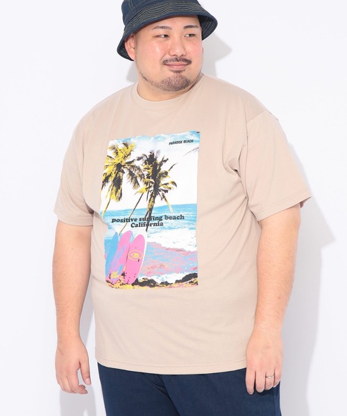 B&T CLUB(ビーティークラブ)の「Tシャツ 半袖 メンズ 大きいサイズ サーフフォト クルーネック カットソー B&T CLUB (ビーアンドティークラブ)(Tシャツ/カットソー・メンズ・ホワイト/ベージュ・X1(3L~4L)/X2(4L~5L)/X3(6L~7L))」の15枚目の写真