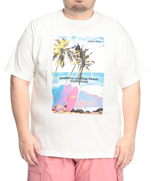 B&T CLUB(ビーティークラブ)の「Tシャツ 半袖 メンズ 大きいサイズ サーフフォト クルーネック カットソー B&T CLUB (ビーアンドティークラブ)(Tシャツ/カットソー・メンズ・ホワイト/ベージュ・X1(3L~4L)/X2(4L~5L)/X3(6L~7L))」の16枚目の写真