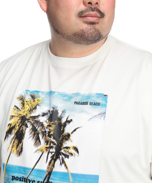 B&T CLUB(ビーティークラブ)の「Tシャツ 半袖 メンズ 大きいサイズ サーフフォト クルーネック カットソー B&T CLUB (ビーアンドティークラブ)(Tシャツ/カットソー・メンズ・ホワイト/ベージュ・X1(3L~4L)/X2(4L~5L)/X3(6L~7L))」の19枚目の写真