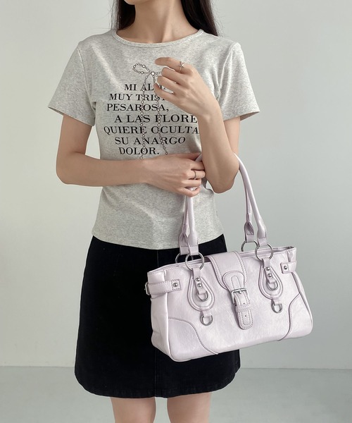 LA VORAGINE(ラ ヴォラジネ)の「ベルトフラップ2wayショルダーバッグ チャームなし(ショルダーバッグ・レディース・ブルー/Black/アイボリー/PINK・FREE)」の7枚目の写真