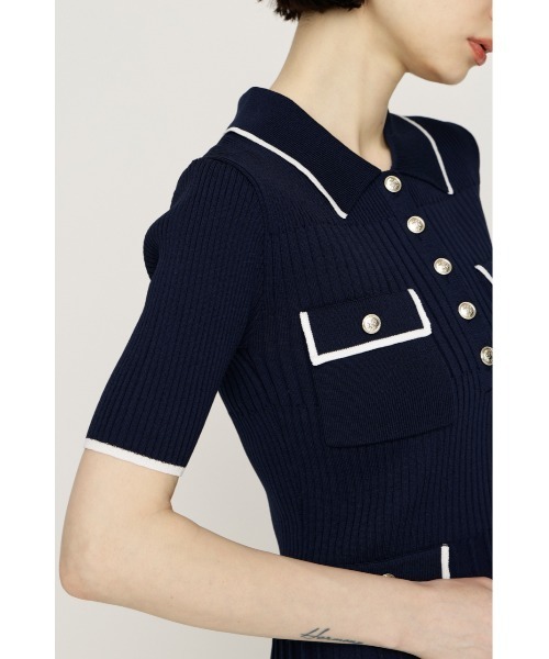 SLY(スライ)の「COLLARED FRONT PK S/OP カラードフロントポケットショートワンピース 夏服(ワンピース・レディース・ネイビー/ベージュ/ブラック・2/1)」の15枚目の写真