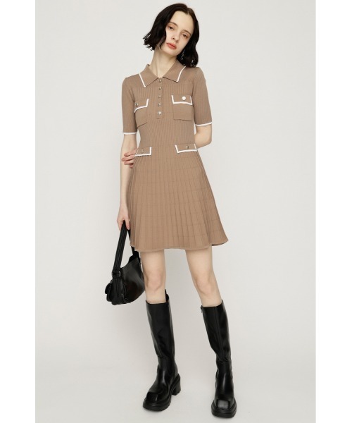 SLY(スライ)の「COLLARED FRONT PK S/OP カラードフロントポケットショートワンピース 夏服(ワンピース・レディース・ネイビー/ベージュ/ブラック・2/1)」の6枚目の写真