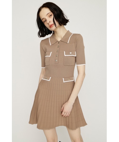 SLY(スライ)の「COLLARED FRONT PK S/OP カラードフロントポケットショートワンピース 夏服(ワンピース・レディース・ネイビー/ベージュ/ブラック・2/1)」の7枚目の写真