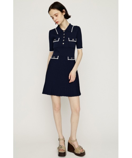 SLY(スライ)の「COLLARED FRONT PK S/OP カラードフロントポケットショートワンピース 夏服(ワンピース・レディース・ネイビー/ベージュ/ブラック・2/1)」の9枚目の写真