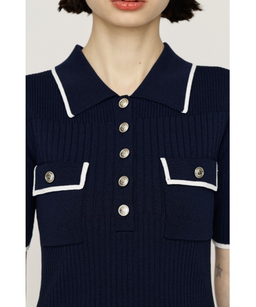 SLY(スライ)の「COLLARED FRONT PK S/OP カラードフロントポケットショートワンピース 夏服(ワンピース・レディース・ネイビー/ベージュ/ブラック・2/1)」の14枚目の写真