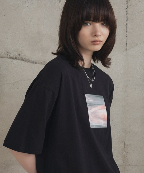 Confirm(コンファーム)の「アブストラクト絵画 フロントプリント 半袖Tシャツ メンズ レディース(Tシャツ/カットソー・メンズ・ブラック/ブラック系その他/ネイビー/ブラウン/ホワイト系その他/ホワイト・L/M)」の7枚目の写真