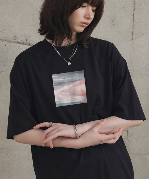 Confirm(コンファーム)の「アブストラクト絵画 フロントプリント 半袖Tシャツ メンズ レディース(Tシャツ/カットソー・メンズ・ブラック/ブラック系その他/ネイビー/ブラウン/ホワイト系その他/ホワイト・L/M)」の9枚目の写真
