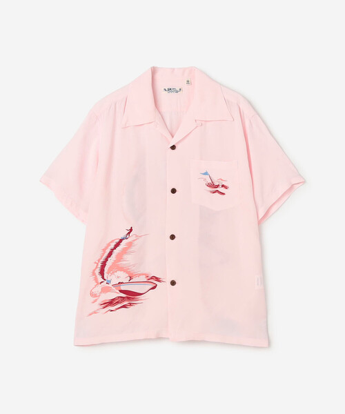 SUN SURF(サンサーフ)の「SUN SURF | ハワイアンシャツ “WATER SKIING” WOMEN(シャツ/ブラウス・レディース・オフホワイト/ピンク・S)」の3枚目の写真