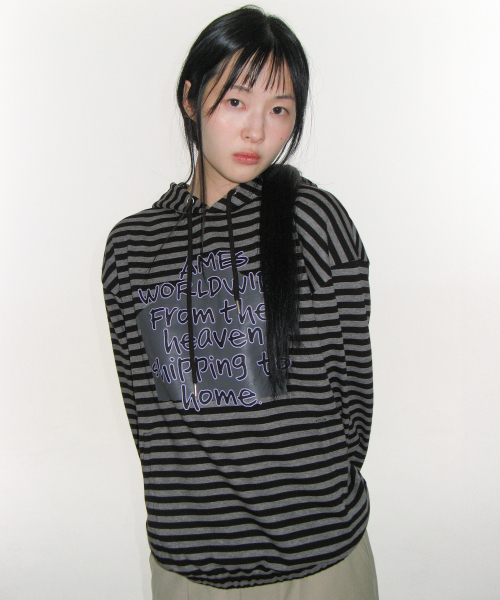HOMEBOUND STRIPE HOODIE — черное худи в полоску