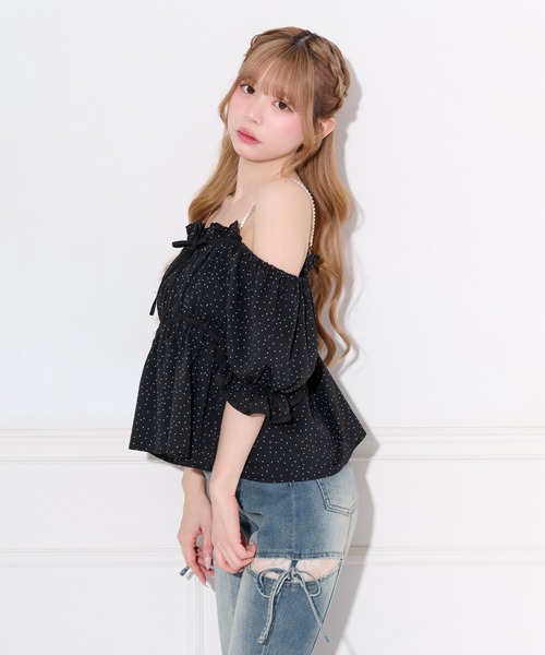 apres jour（アプレジュール）の「オフショルドットペプラムブラウス（シャツ/ブラウス・レディース・ホワイト系その他/ピンク系その他/ブラック系その他・X-LARGE/フリー）」の18枚目の写真