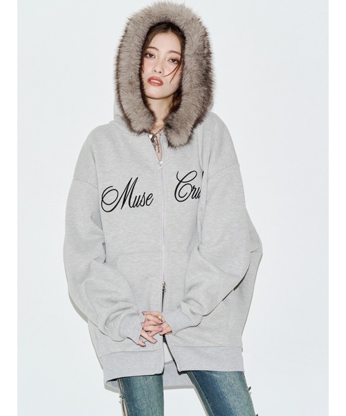 EVRIS(エヴリス)の「オーバーサイズ ZIP UPフーディー 秋服(パーカー・レディース・レッド/ブラック/グレー/ブラウン・FREE)」の3枚目の写真