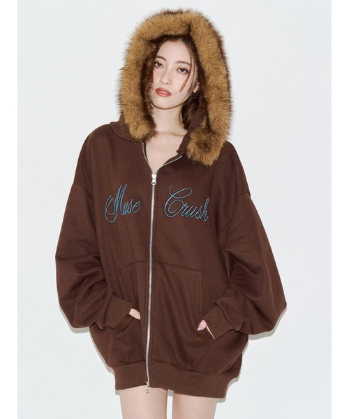 EVRIS(エヴリス)の「オーバーサイズ ZIP UPフーディー 秋服(パーカー・レディース・レッド/ブラック/グレー/ブラウン・FREE)」の20枚目の写真