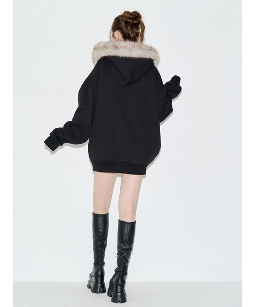 EVRIS(エヴリス)の「オーバーサイズ ZIP UPフーディー 秋服(パーカー・レディース・レッド/ブラック/グレー/ブラウン・FREE)」の8枚目の写真