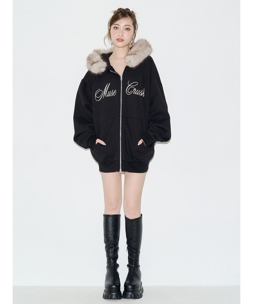 EVRIS(エヴリス)の「オーバーサイズ ZIP UPフーディー 秋服(パーカー・レディース・レッド/ブラック/グレー/ブラウン・FREE)」の9枚目の写真