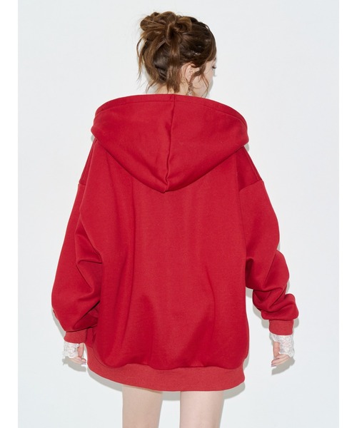 EVRIS(エヴリス)の「オーバーサイズ ZIP UPフーディー 秋服(パーカー・レディース・レッド/ブラック/グレー/ブラウン・FREE)」の21枚目の写真