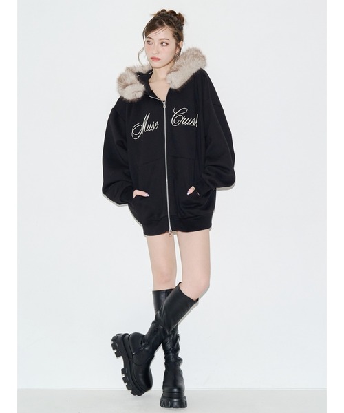EVRIS(エヴリス)の「オーバーサイズ ZIP UPフーディー 秋服(パーカー・レディース・レッド/ブラック/グレー/ブラウン・FREE)」の10枚目の写真