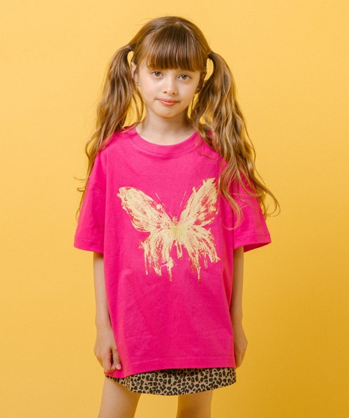 バタフライロゴプリントオーバーサイズTシャツ（Tシャツ/カットソー