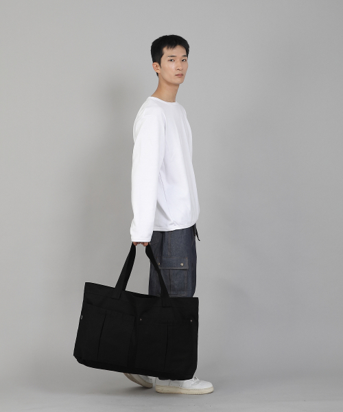 SAINTCREW(セントクルー)の「ダブルカーゴポケットEXワイドエコバッグDCP-160ブラック(エコバッグ/サブバッグ・メンズ・その他・フリー)」の4枚目の写真