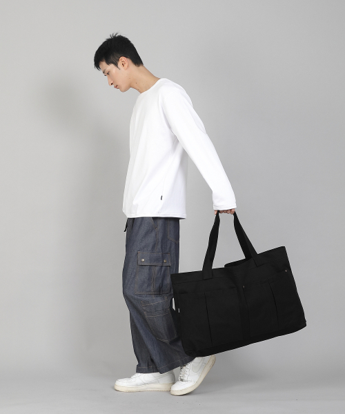 SAINTCREW(セントクルー)の「ダブルカーゴポケットEXワイドエコバッグDCP-160ブラック(エコバッグ/サブバッグ・メンズ・その他・フリー)」の6枚目の写真