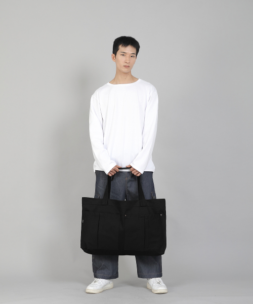 SAINTCREW(セントクルー)の「ダブルカーゴポケットEXワイドエコバッグDCP-160ブラック(エコバッグ/サブバッグ・メンズ・その他・フリー)」の7枚目の写真