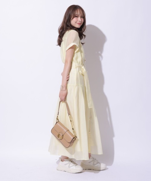 Mystrada（マイストラーダ）の「ポケットシアー半袖シャツワンピース（ワンピース・レディース・ネイビー/ライトイエロー/ライトパープル・36/38）」の9枚目の写真