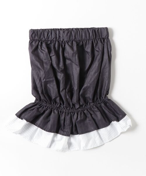 tinkerend(ティンカーエンド)の「Pinstripe Frill Peplum Bustier / ピンストライプフリルペプラムビスチェ(チューブトップ・レディース・ダークグレー・FREE)」の12枚目の写真