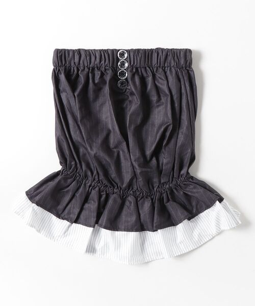 tinkerend(ティンカーエンド)の「Pinstripe Frill Peplum Bustier / ピンストライプフリルペプラムビスチェ(チューブトップ・レディース・ダークグレー・FREE)」の11枚目の写真