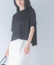 接触冷感 吸水速乾サテンブラウス