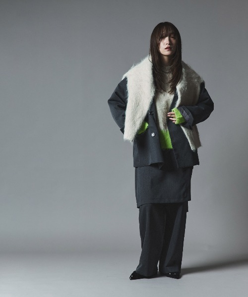 W:Huku（フーク）の「モヘア シャギー ニット カーディガン / Mohair Shaggy Knit Cardigan（カーディガン/ボレロ・レディース・ベージュ系その他/チャコール/ブラック/ブラウン・FREE）」の13枚目の写真