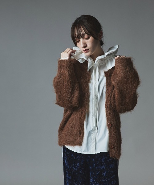 W:Huku（フーク）の「モヘア シャギー ニット カーディガン / Mohair Shaggy Knit Cardigan（カーディガン/ボレロ・レディース・ベージュ系その他/チャコール/ブラック/ブラウン・FREE）」の18枚目の写真