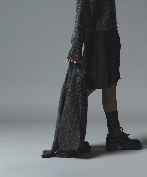 W:Huku（フーク）の「モヘア シャギー ニット カーディガン / Mohair Shaggy Knit Cardigan（カーディガン/ボレロ・レディース・ベージュ系その他/チャコール/ブラック/ブラウン・FREE）」の20枚目の写真