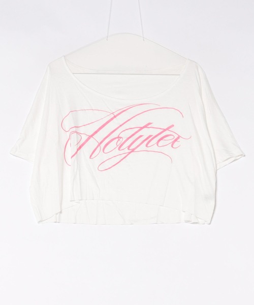 ViViDAY(ビビデー)の「英字ロゴワンショルダーショート丈tシャツ(Tシャツ/カットソー・レディース・ホワイト/ブラック・M)」の16枚目の写真
