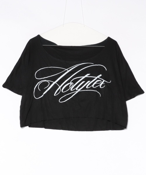 ViViDAY(ビビデー)の「英字ロゴワンショルダーショート丈tシャツ(Tシャツ/カットソー・レディース・ホワイト/ブラック・M)」の18枚目の写真