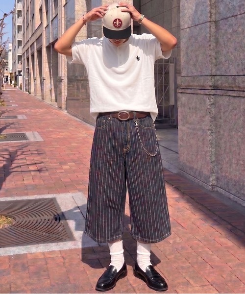 SPINNS(スピンズ)の「短丈ヘンリーネックサーマル半袖Tシャツ/ワンポイントロゴ刺繍(Tシャツ/カットソー・メンズ・ワイン/ブラック/ホワイト・ONESIZE)」の6枚目の写真