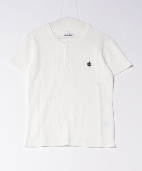 SPINNS(スピンズ)の「短丈ヘンリーネックサーマル半袖Tシャツ/ワンポイントロゴ刺繍(Tシャツ/カットソー・メンズ・ワイン/ブラック/ホワイト・ONESIZE)」の9枚目の写真